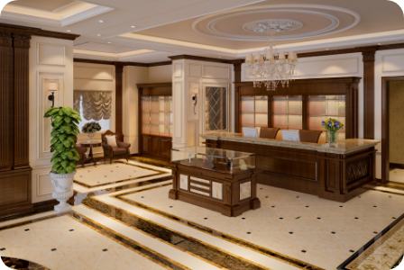 ホテルのフロントの写真