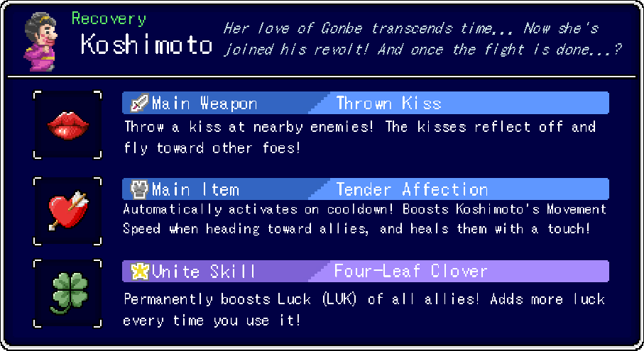 Koshimoto:Equipment Info