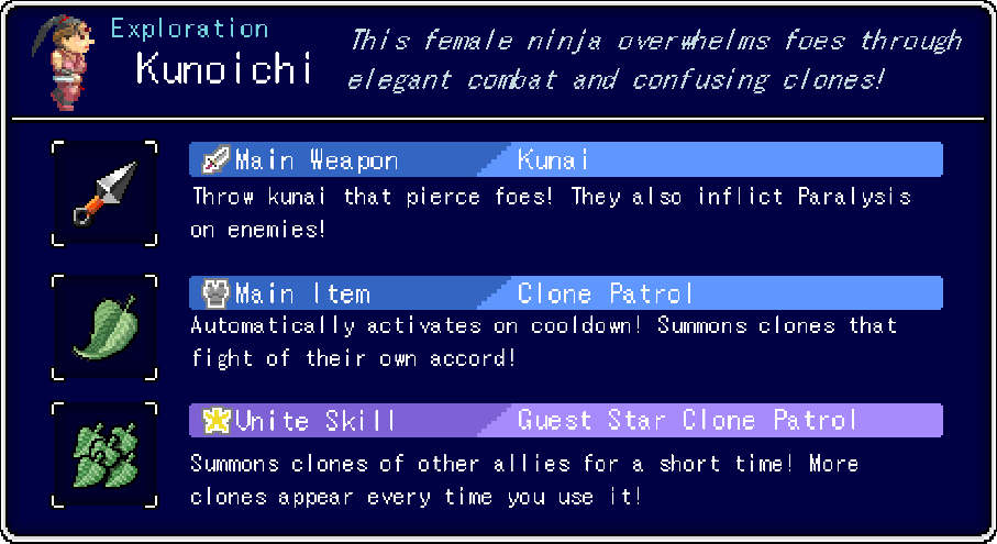 Kunoichi:Equipment Info