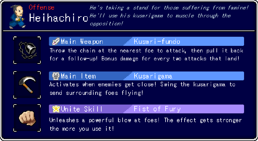 Heihachiro:Equipment Info