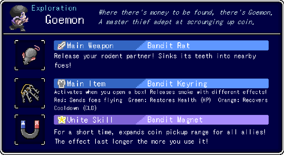 Goemon:Equipment Info