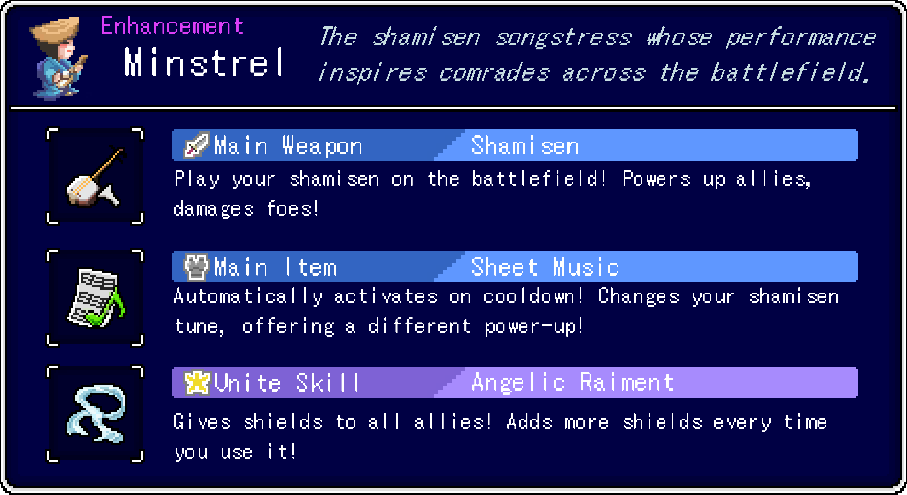 Minstrel:Equipment Info